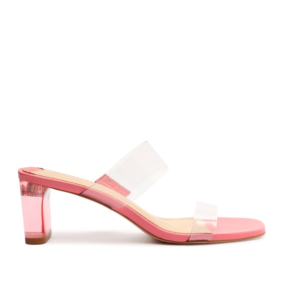 SCHUTZ Pink and Clear Sandals